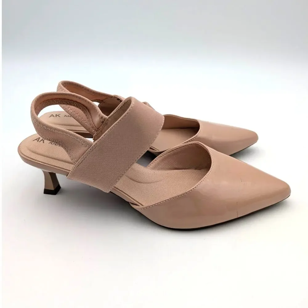 Anne Klein Izel Pointed Toe Kitten Heel Pump Women's Beige Size US10M EU40.5 - Picture 3 of 11